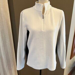 Izod Black & White Quarter Zip Women's Fleece, Size Medium